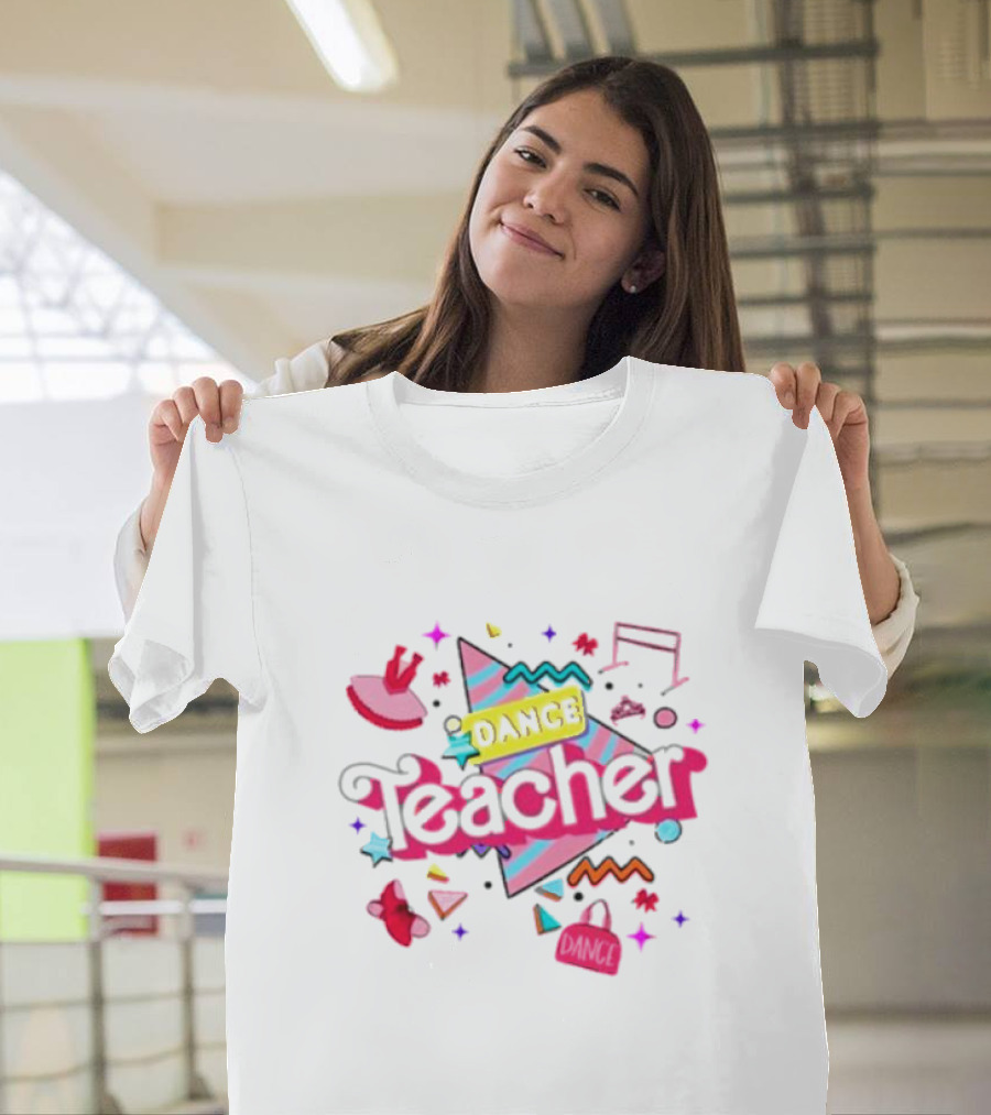 Dance Teacher Colorful Patterns And Dance Icons T-Shirt