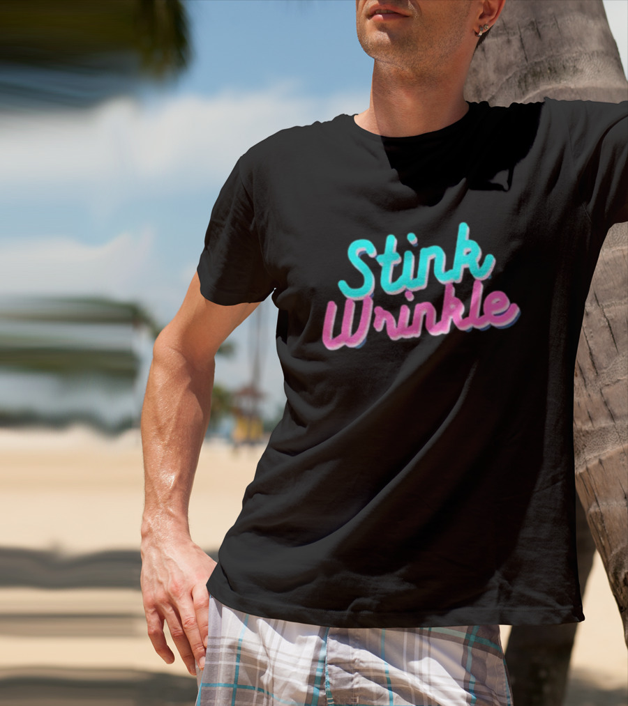Stink Wrinkle Retro Style Pastel Text T-Shirt