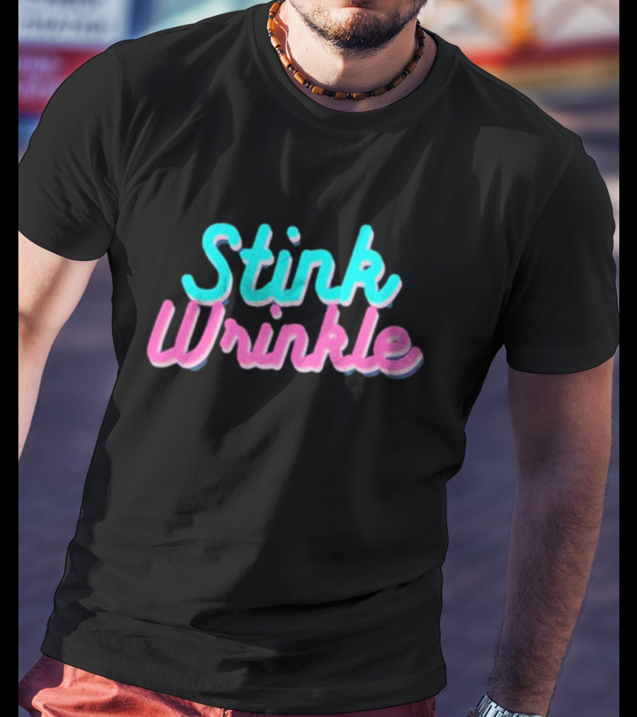 Stink Wrinkle Retro Style Pastel Text T-Shirt