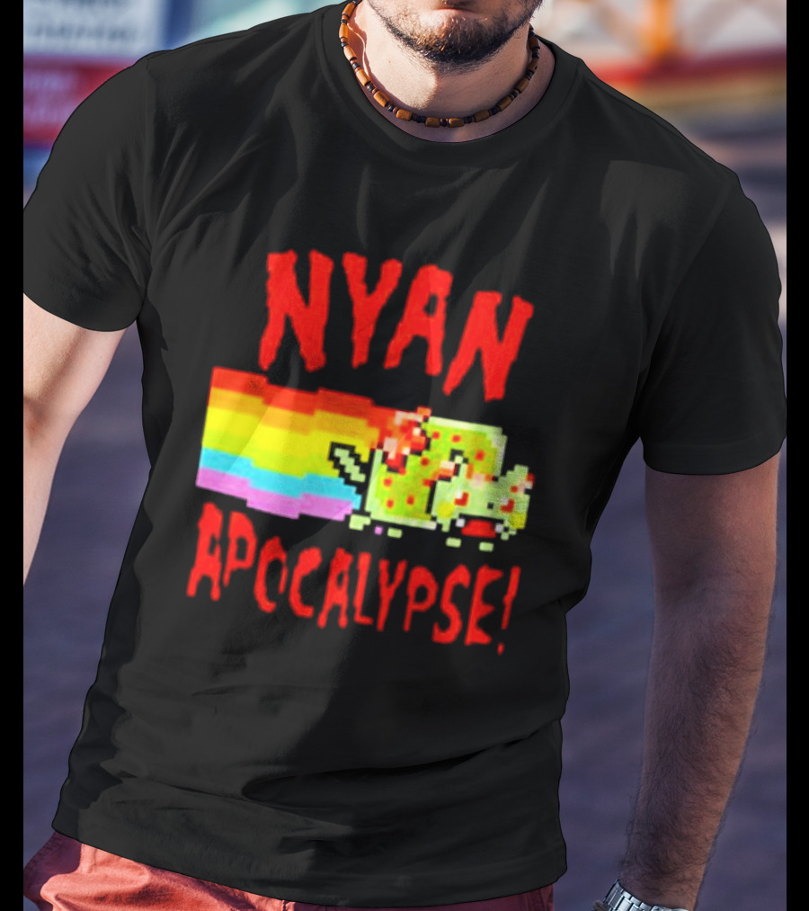 Nyan Cat Apocalypse Rainbow Explosion Iconic Meme T-Shirt