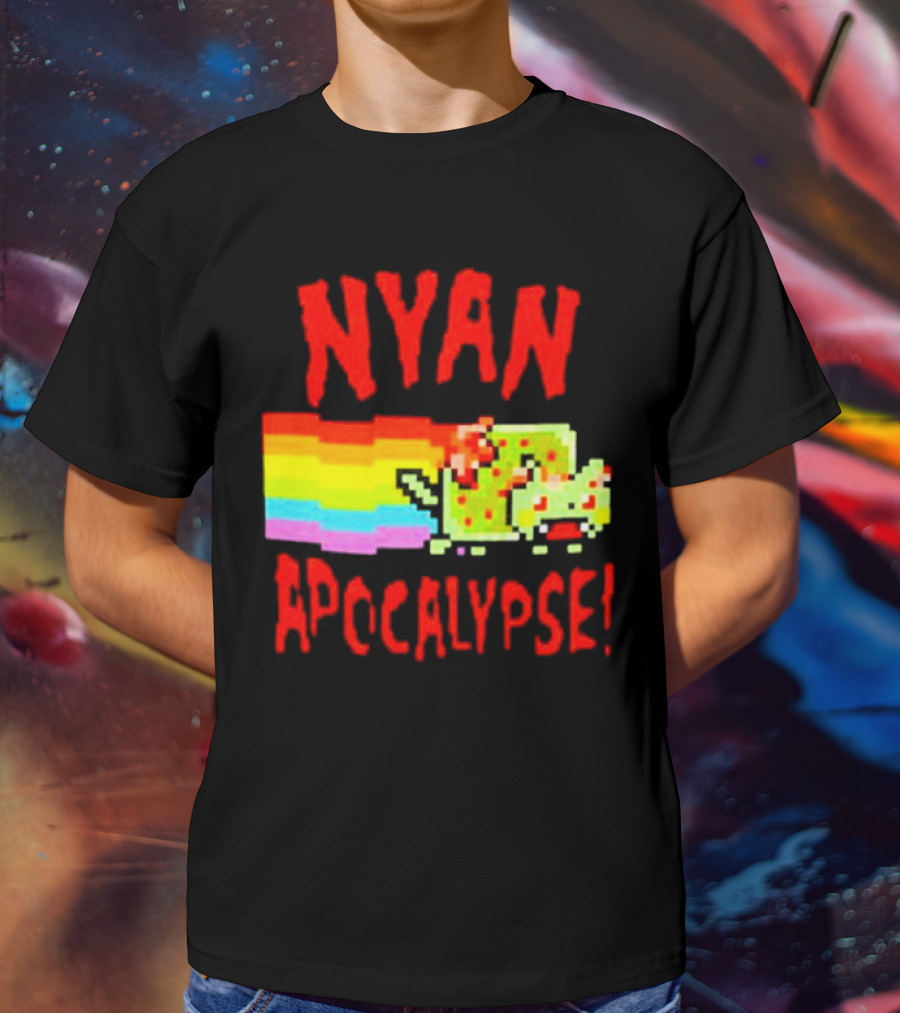 Nyan Cat Apocalypse Rainbow Explosion Iconic Meme T-Shirt