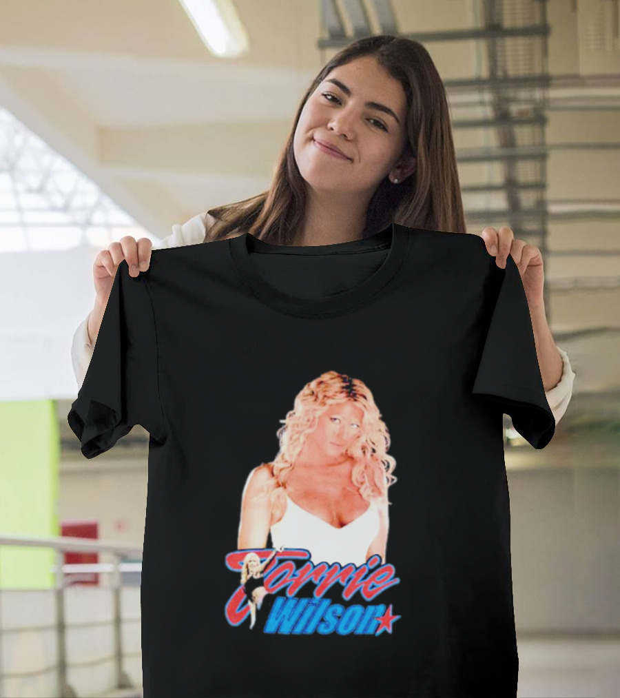Torrie Wilson Star Text And Photo T-Shirt