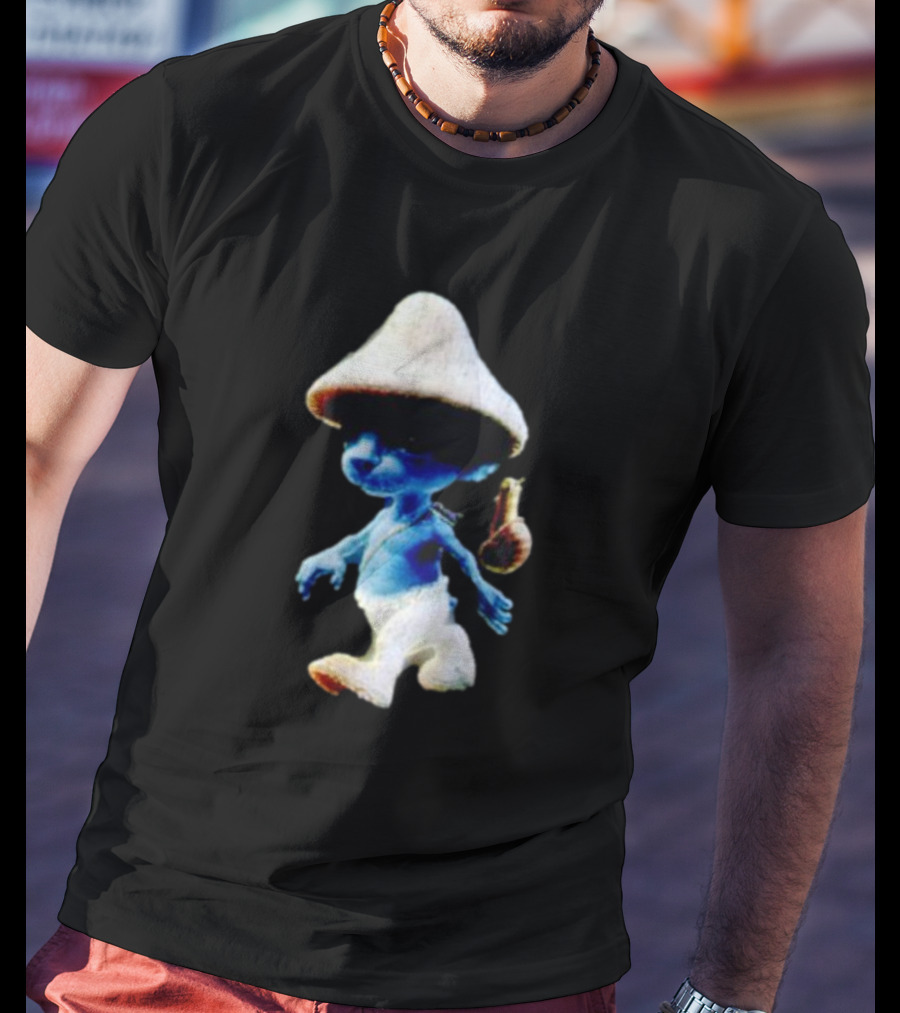 Smurf Cat Funny Mushroom Hat Character T-Shirt