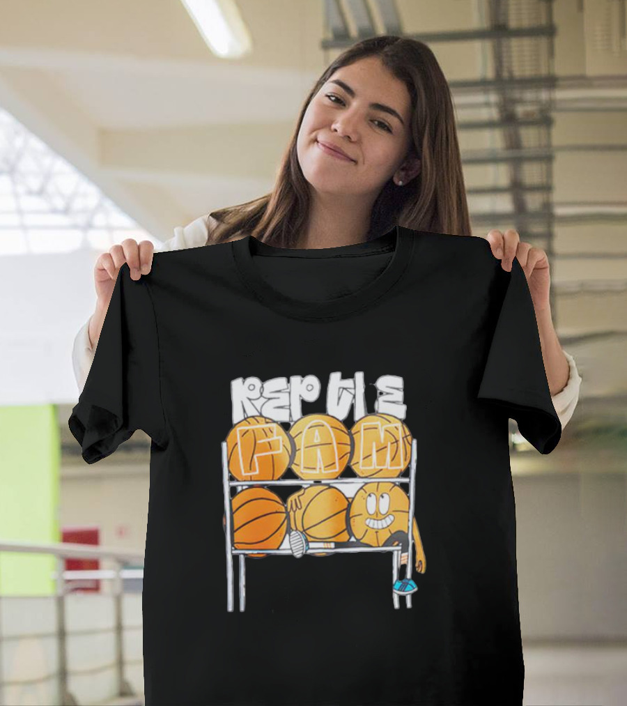 Rep The Fam Volleyball Basketball Balls Cartoon T-Shirt