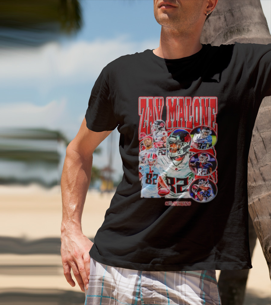 Zay Malone 82 Atlanta Falcons NSNThreads Vintage T-Shirt