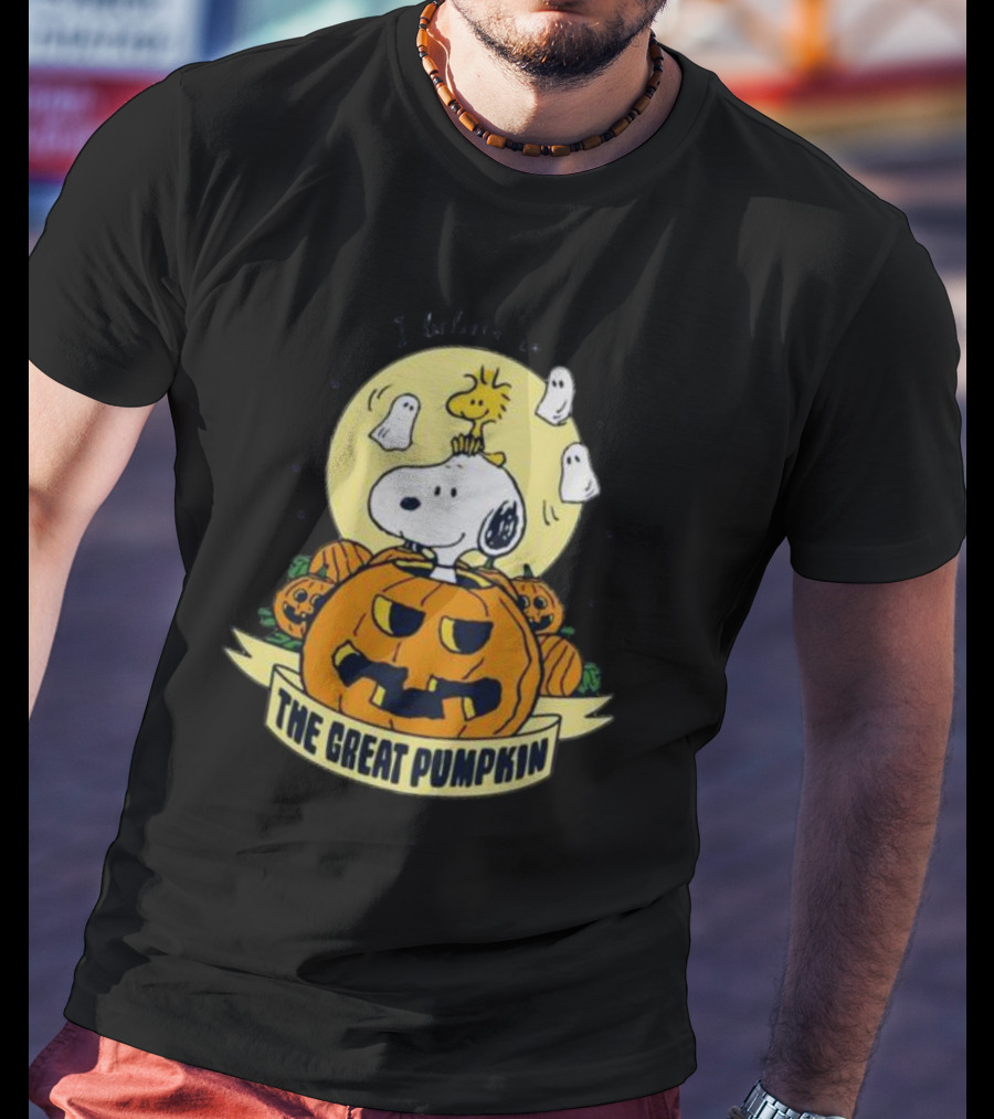 Snoopy And Woodstock I Believe In The Great Pumpkin Halloween Peanuts T-Shirt