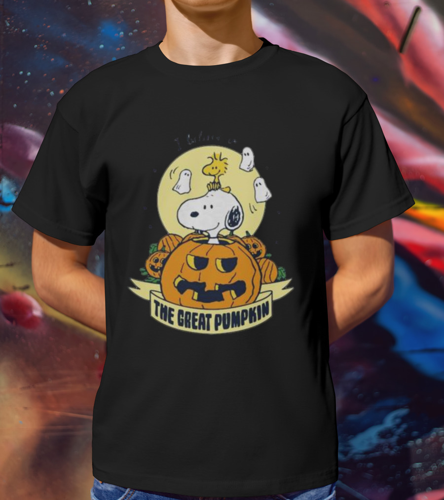 Snoopy And Woodstock I Believe In The Great Pumpkin Halloween Peanuts T-Shirt