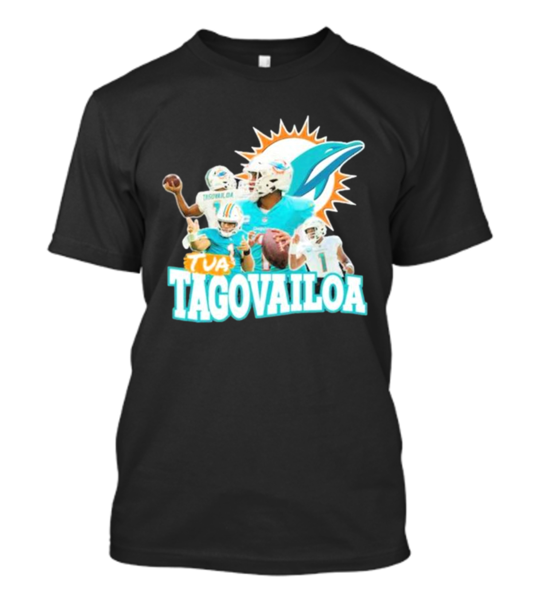 Tua Tagovailoa Miami Dolphins Quarterback Montage T-Shirt