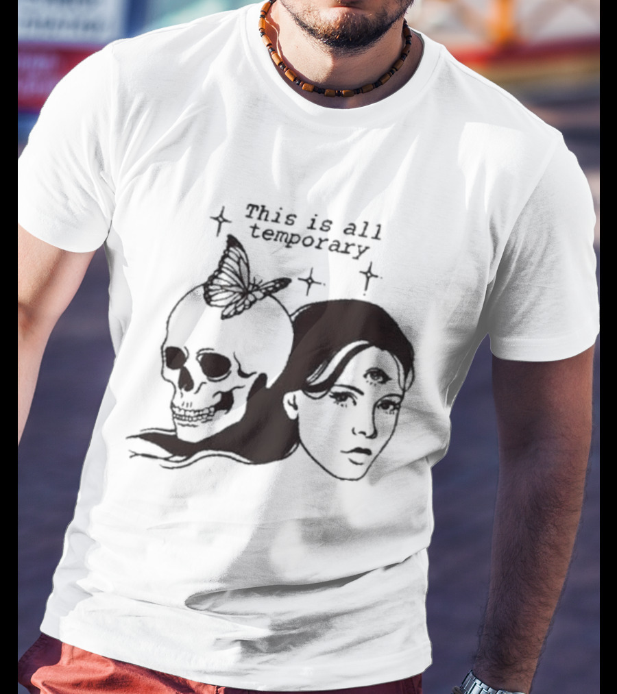 This Is All Temporary Skull Butterfly Third Eye Kira Cyan Rittgers T-Shirt