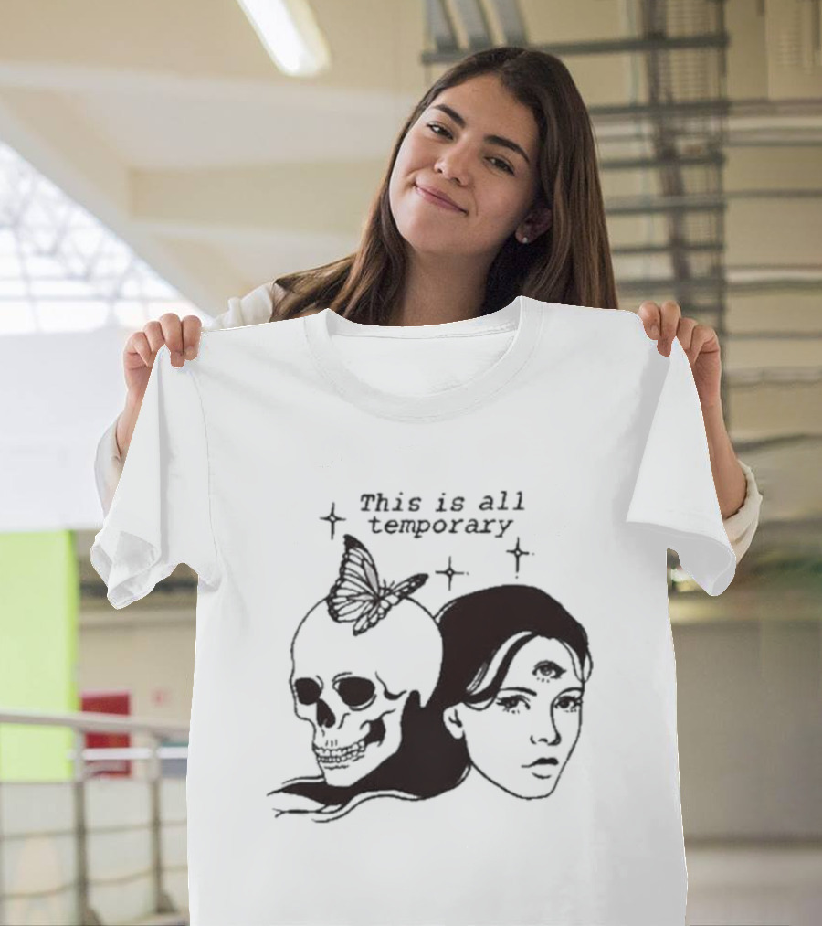 This Is All Temporary Skull Butterfly Third Eye Kira Cyan Rittgers T-Shirt
