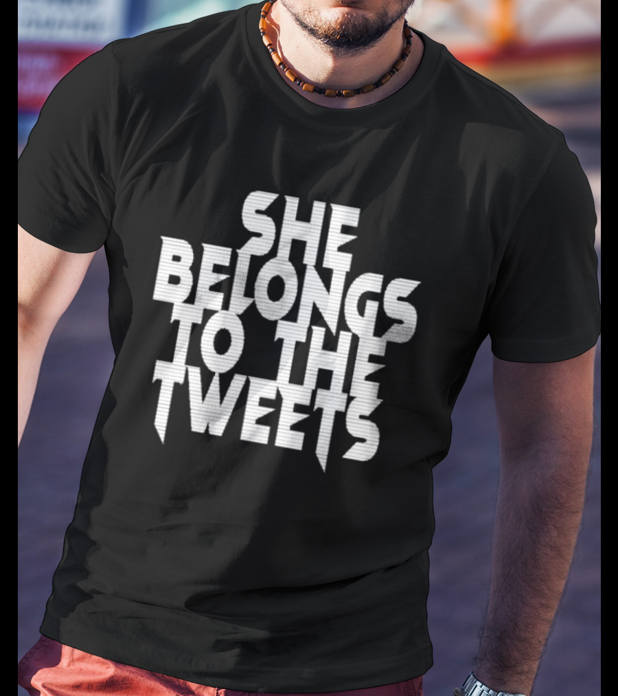 Egirl She Belongs To The Tweets Retro Text T-Shirt
