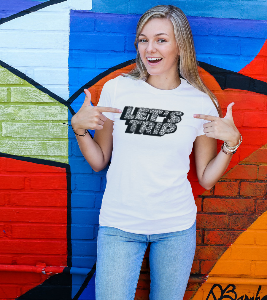 LET’S TRIP Floral Typography T-Shirt
