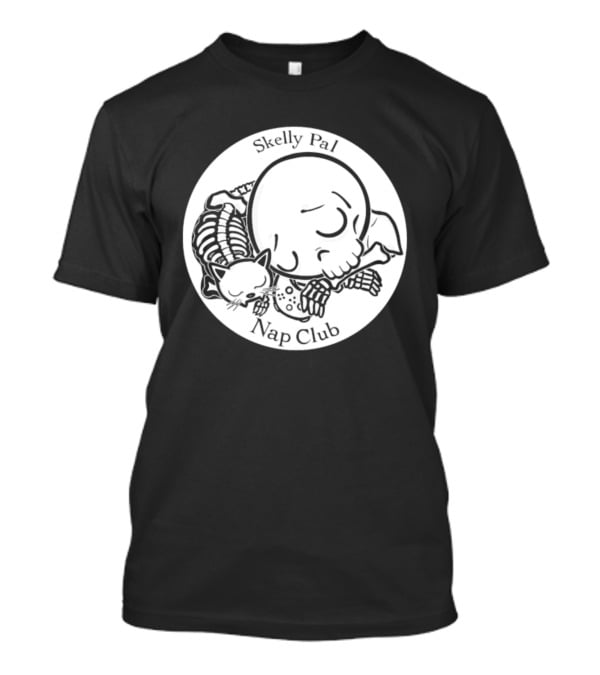 Skelly Pal Nap Club Painter Johnny Chiodini Skeleton Cat T-Shirt