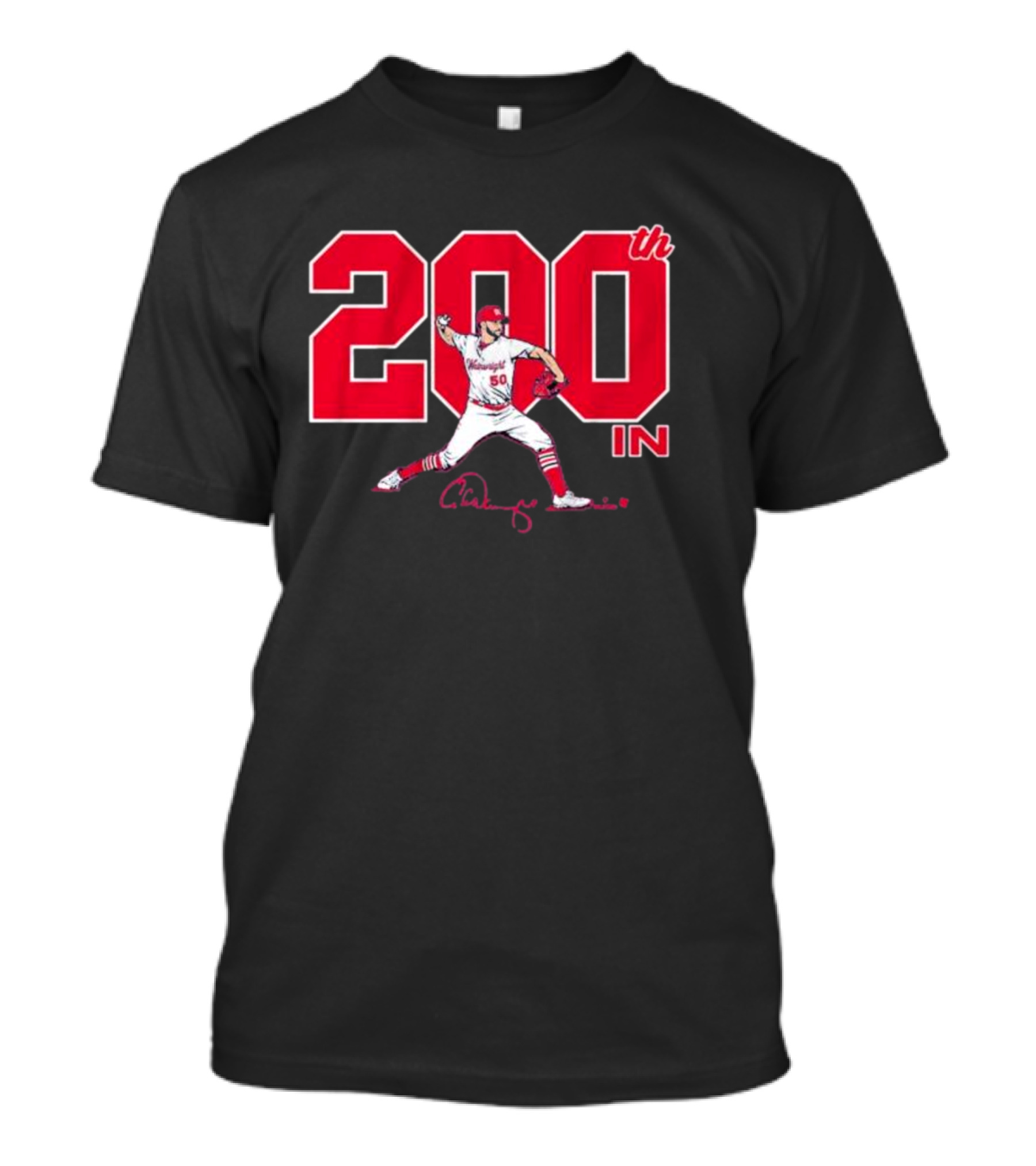 St. Louis Cardinals Adam Wainwright 200th Win Signature T-Shirt