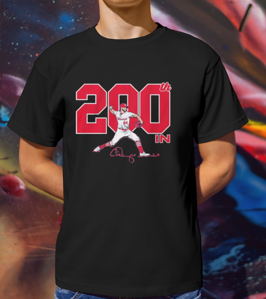St. Louis Cardinals Adam Wainwright 200th Win Signature T-Shirt