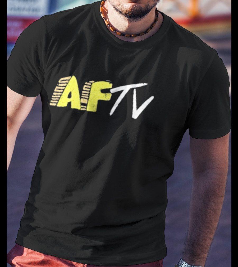 AFTV Invasion Soccer Fan Channel Bold Yellow Text And White Strokes T-Shirt