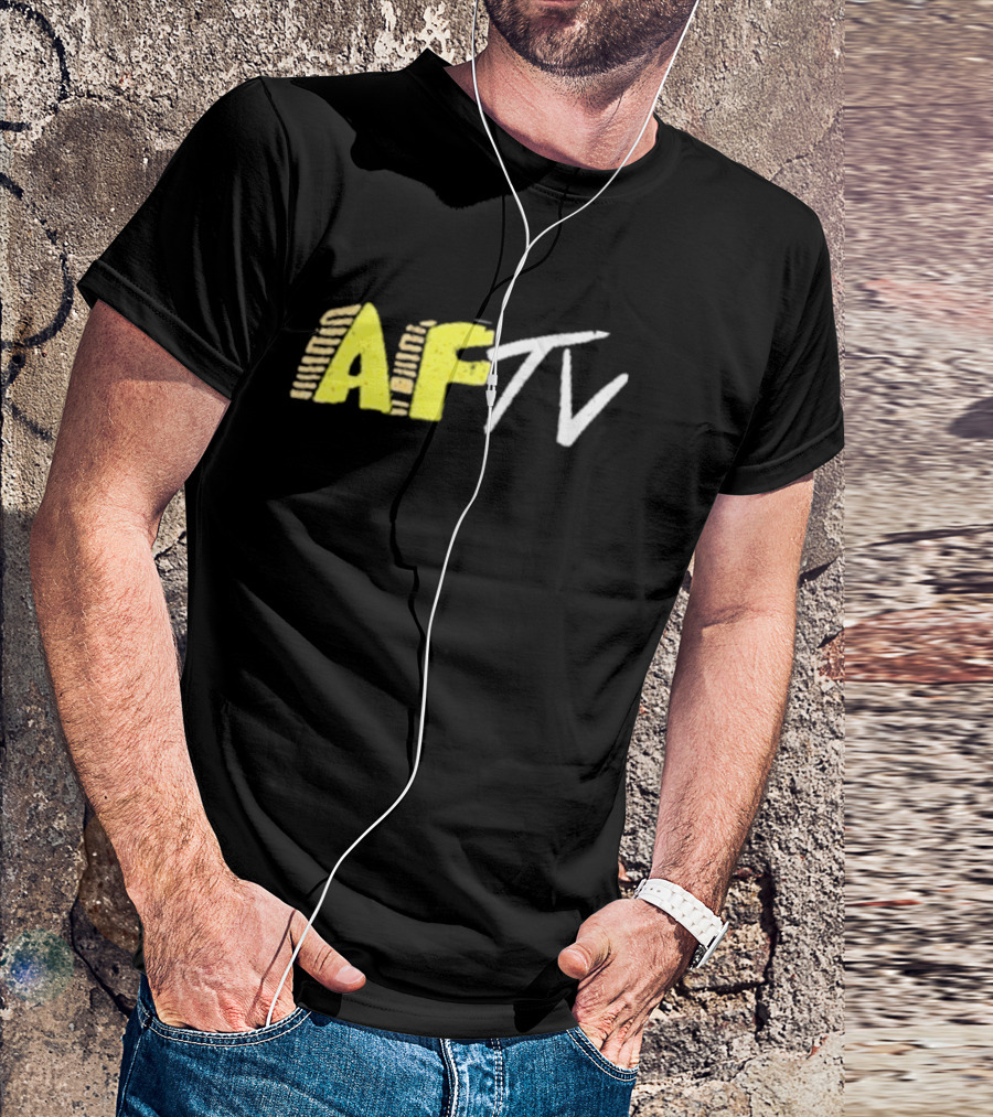 AFTV Invasion Soccer Fan Channel Bold Yellow Text And White Strokes T-Shirt