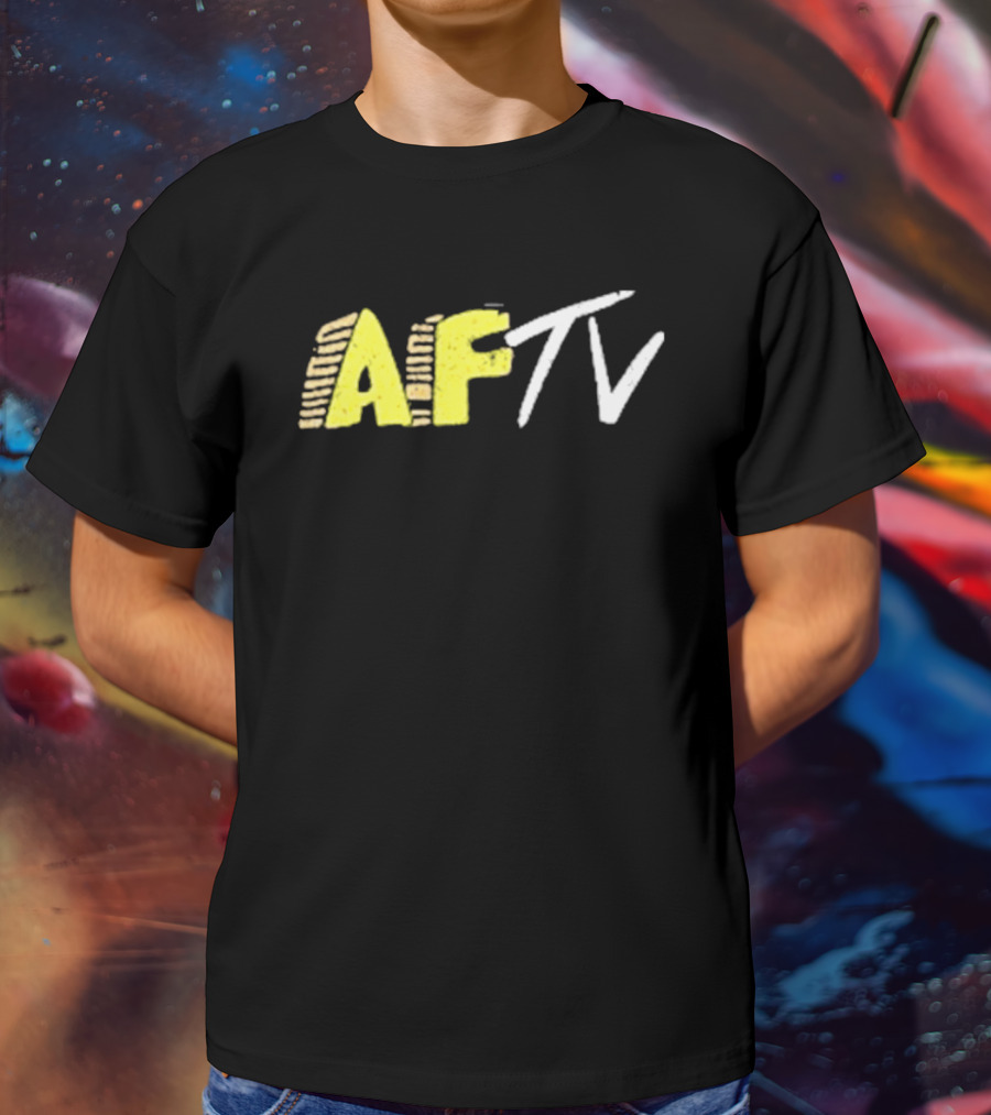 AFTV Invasion Soccer Fan Channel Bold Yellow Text And White Strokes T-Shirt