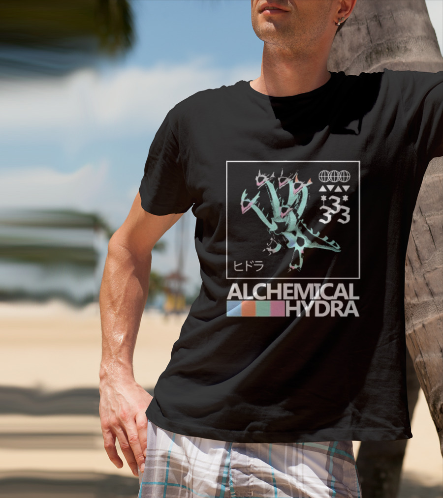 Alchemical Hydra 333 Japanese Symbols T-Shirt