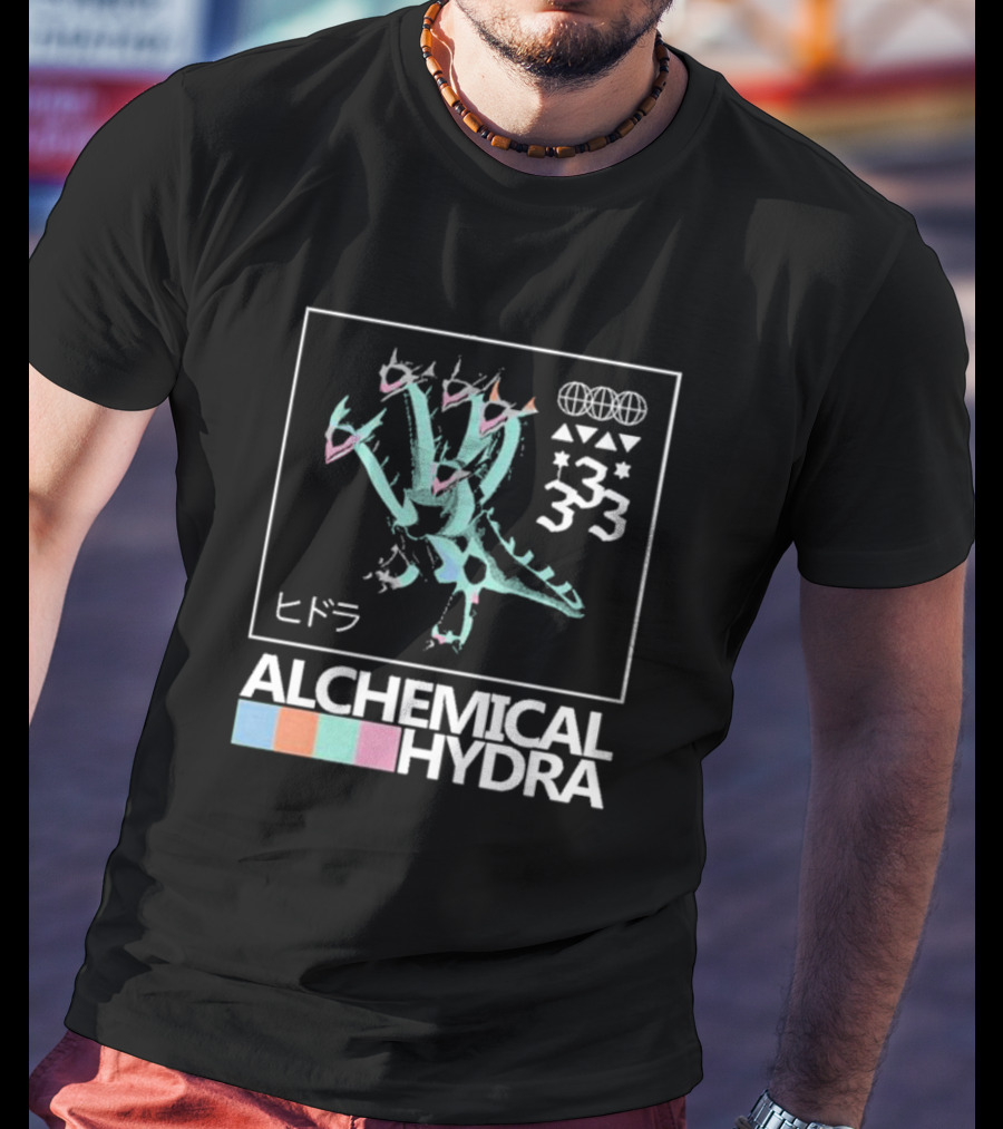 Alchemical Hydra 333 Japanese Symbols T-Shirt