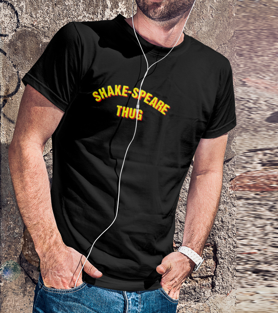 SHAKE-SPEARE THUG Typography Bold Yellow T-Shirt