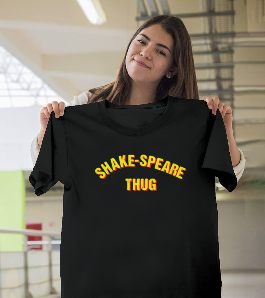 SHAKE-SPEARE THUG Typography Bold Yellow T-Shirt