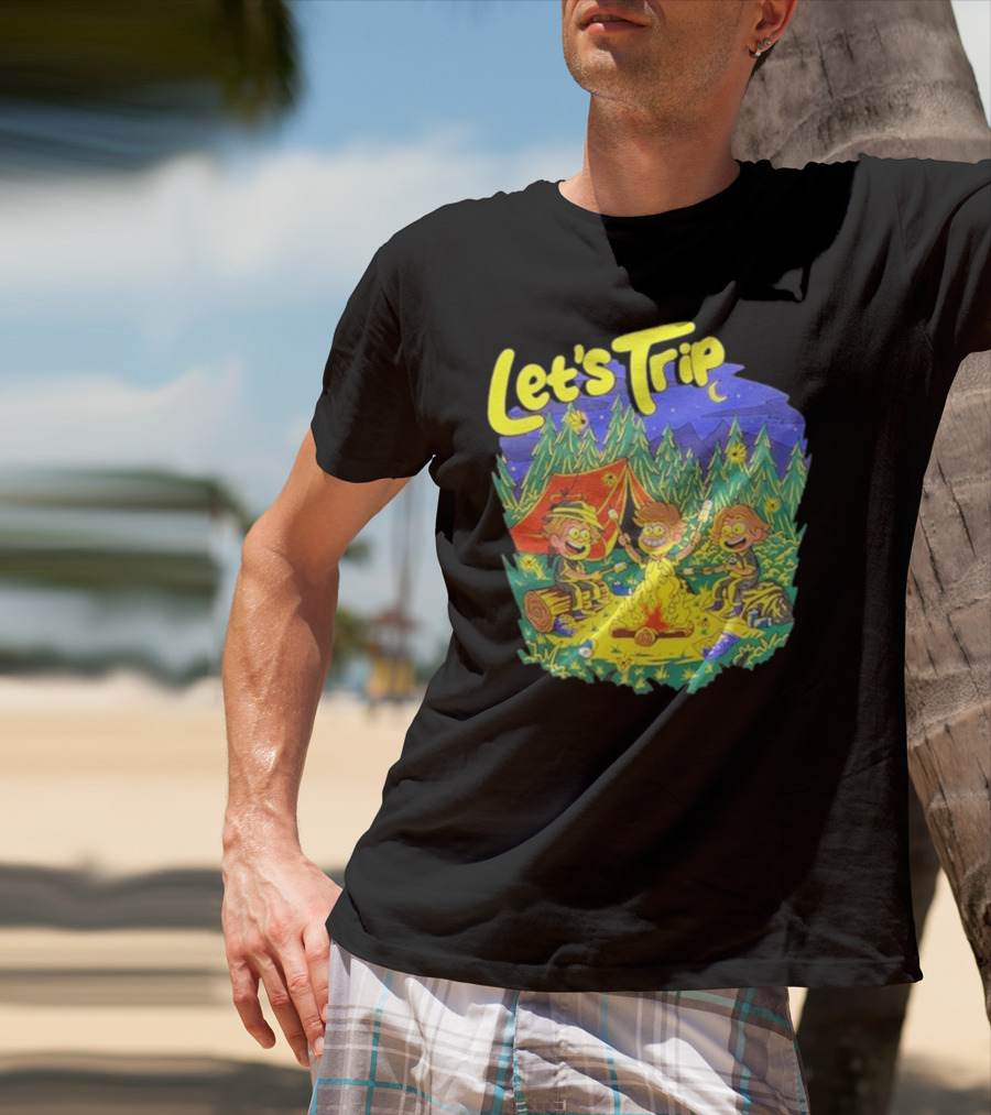 Let's Trip Campfire Adventure Sturnioloclothing Forest Night Camping T-Shirt