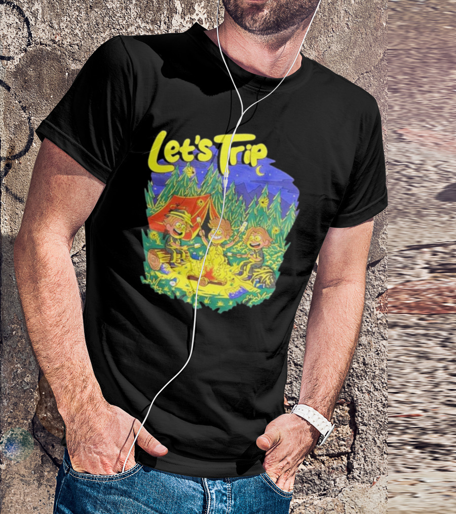Let's Trip Campfire Adventure Sturnioloclothing Forest Night Camping T-Shirt