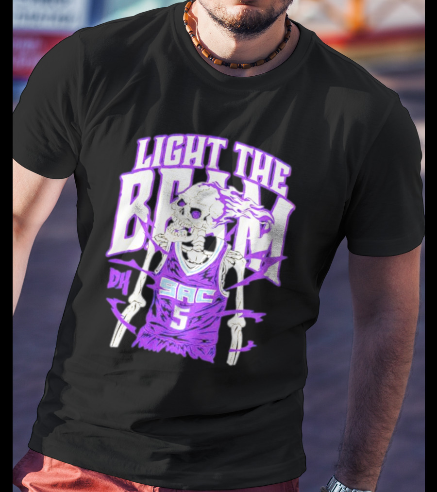 Light The Beam Skeleton SAC 5 Kings Drip Heads T-Shirt