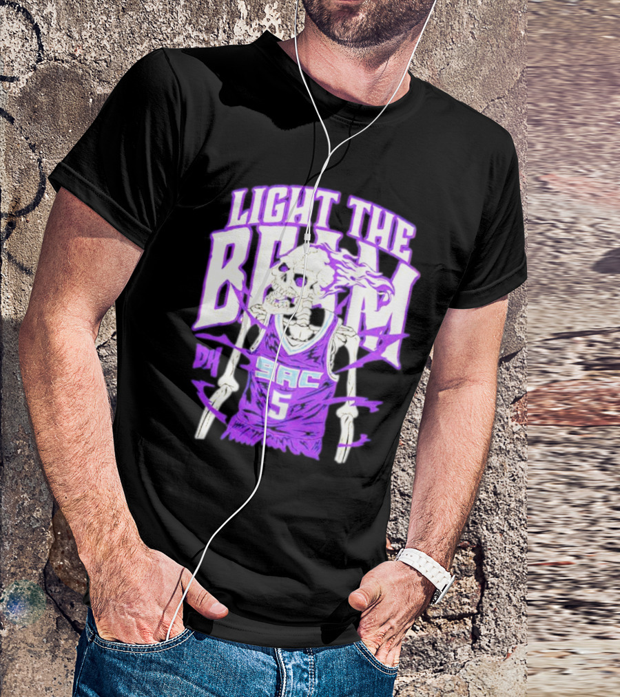 Light The Beam Skeleton SAC 5 Kings Drip Heads T-Shirt