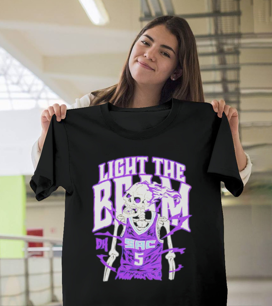 Light The Beam Skeleton SAC 5 Kings Drip Heads T-Shirt