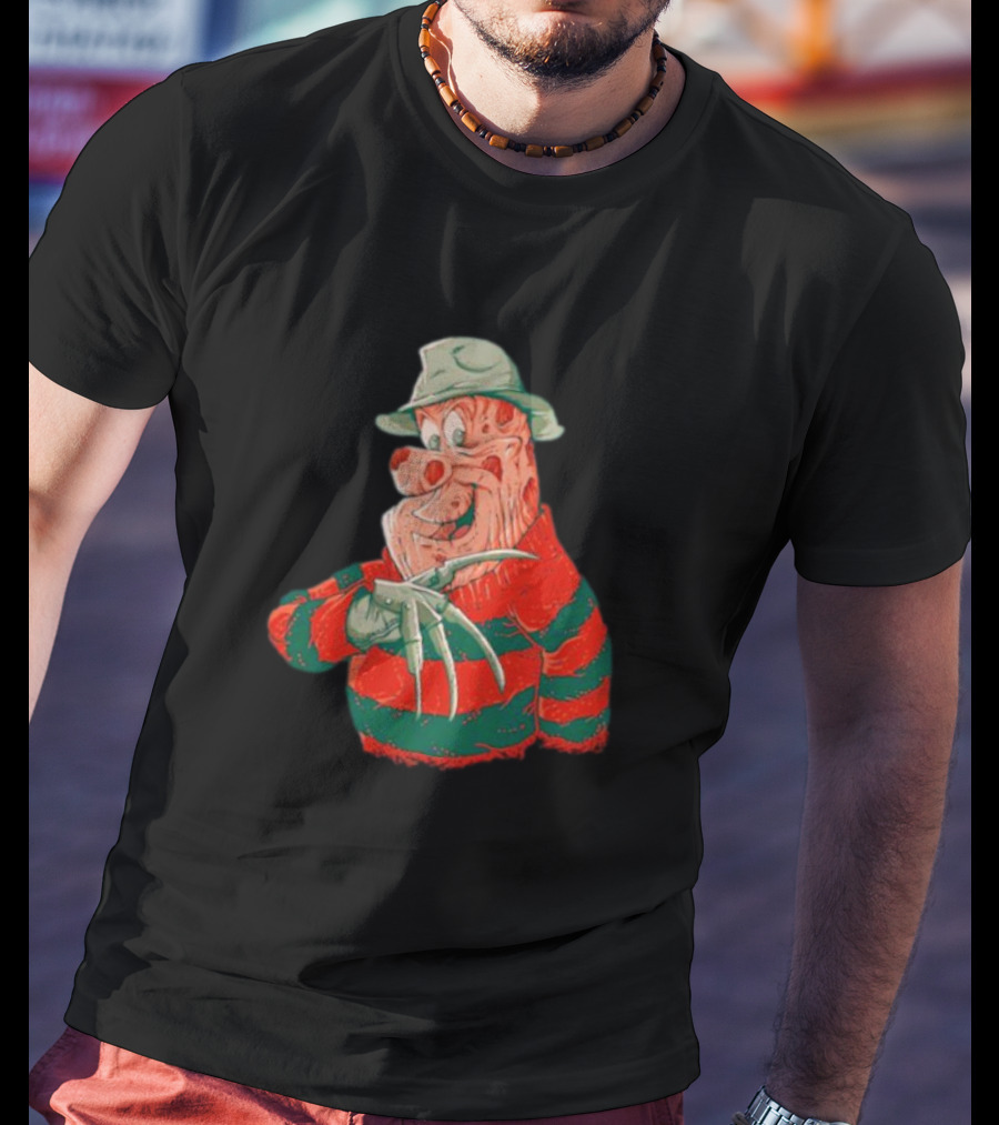 Flintstone Freddy Krueger Nightmare Crossover Mashup T-Shirt