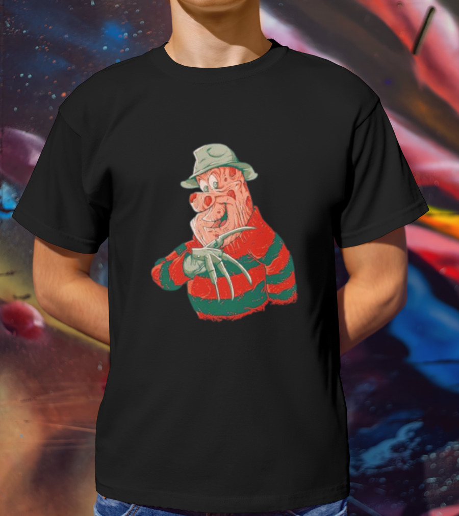 Flintstone Freddy Krueger Nightmare Crossover Mashup T-Shirt
