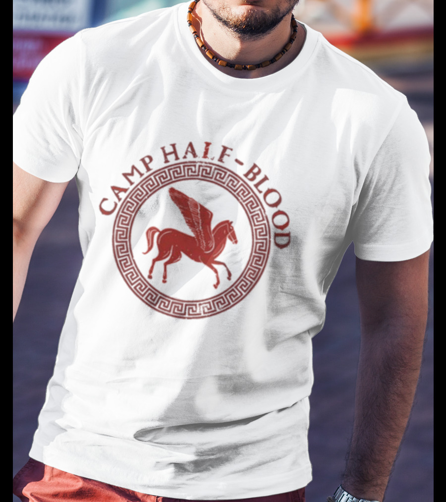 Camp Half-Blood Pegasus Symbol In Greek Style Circle T-Shirt