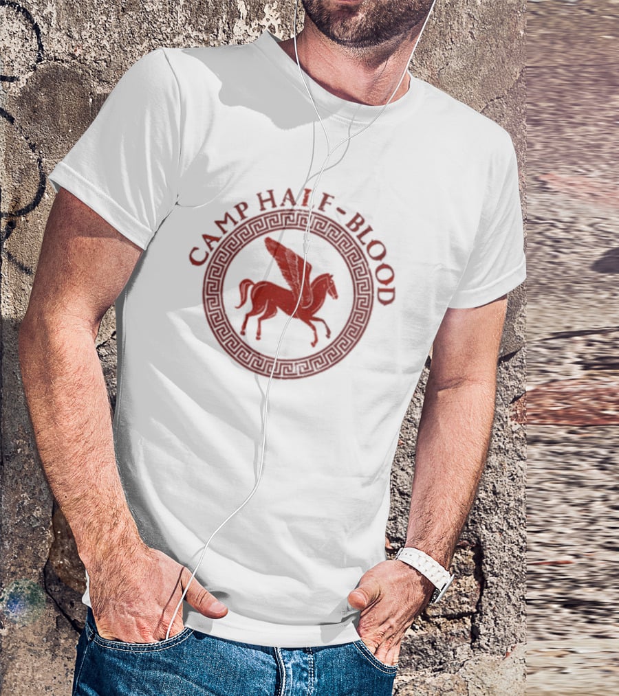 Camp Half-Blood Pegasus Symbol In Greek Style Circle T-Shirt