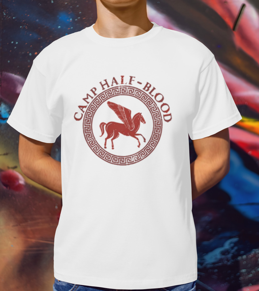 Camp Half-Blood Pegasus Symbol In Greek Style Circle T-Shirt