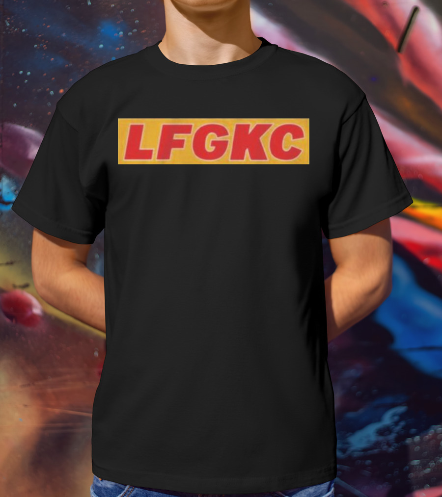 LFG KC Kansas City Football Red Gold Text T-Shirt