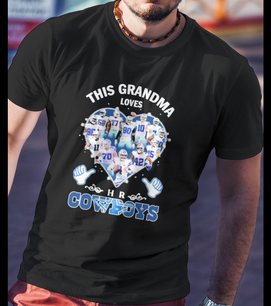 This Grandma Loves Her Dallas Cowboys Players Heart T-Shirt