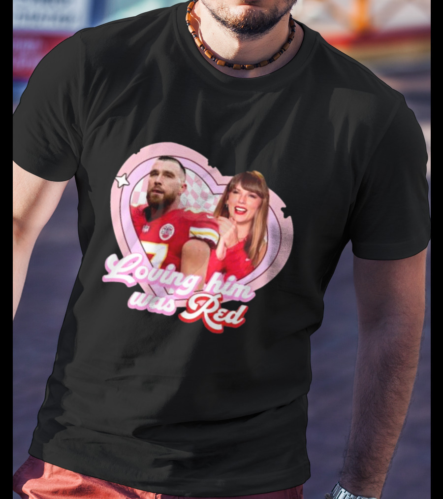 Loving Him Was Red Chiefs Football Heart Icons T-Shirt