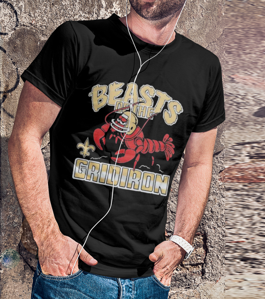 New Orleans Saints Beasts Of The Gridiron Fleur-de-Lis Lobster T-Shirt