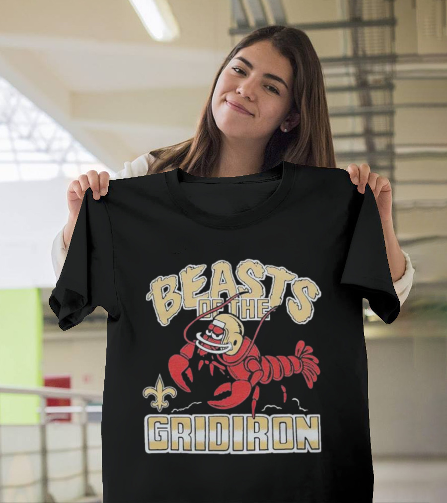 New Orleans Saints Beasts Of The Gridiron Fleur-de-Lis Lobster T-Shirt