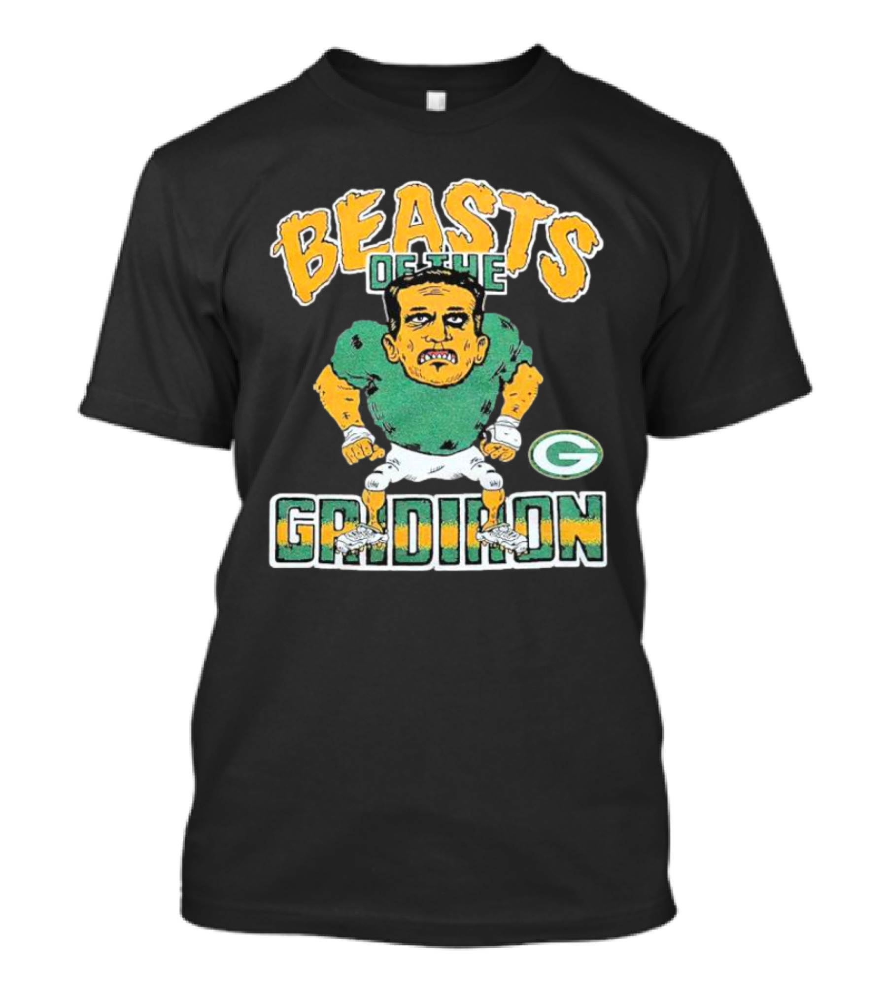 Beasts Of The Gridiron Green Bay Packers Player Caricature T-Shirt