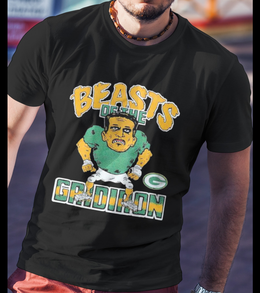 Beasts Of The Gridiron Green Bay Packers Player Caricature T-Shirt