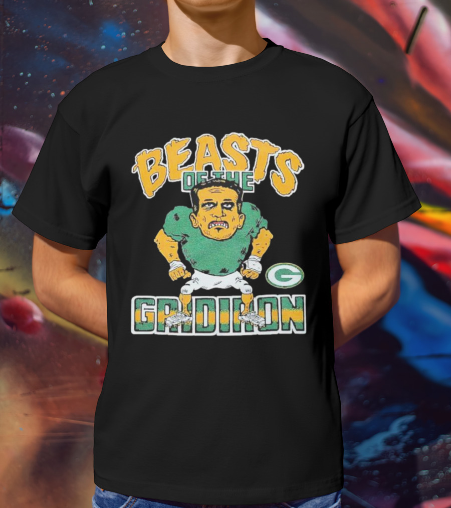 Beasts Of The Gridiron Green Bay Packers Player Caricature T-Shirt