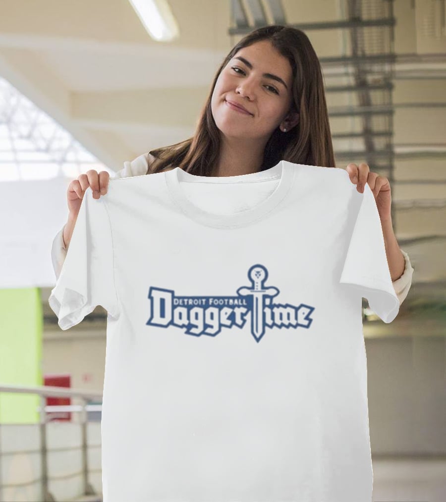 Detroit Football Dagger Time Retro Sword T-Shirt