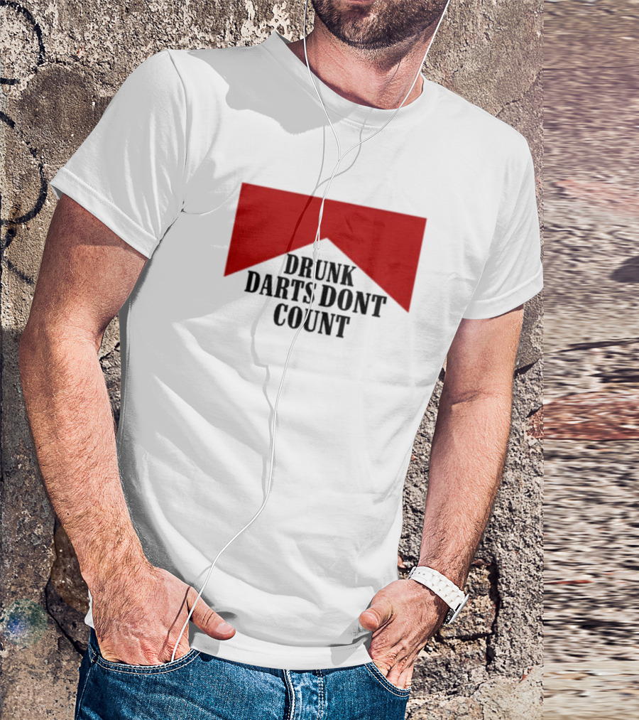 Drunk Darts Don't Count Red Chevron T-Shirt