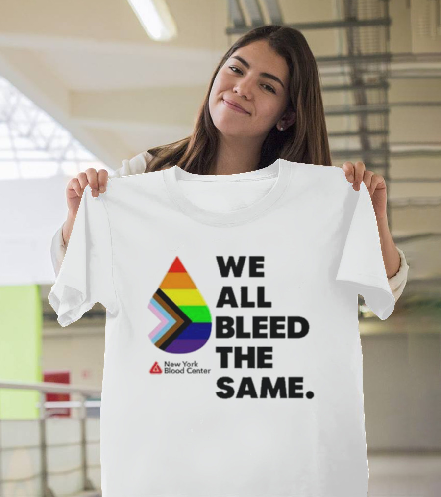 We All Bleed The Same New York Blood Center Pride Droplet T-Shirt