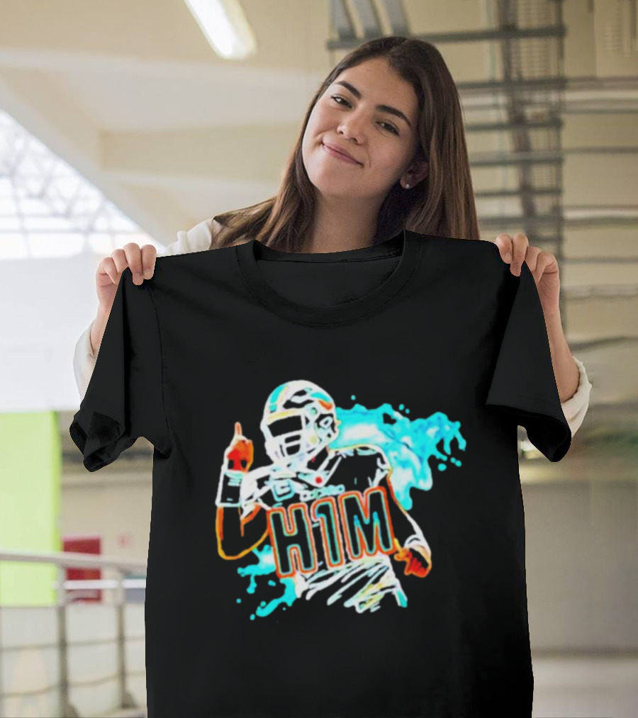 Miami Dolphins H1M Paint Football Player Splash T-Shirt