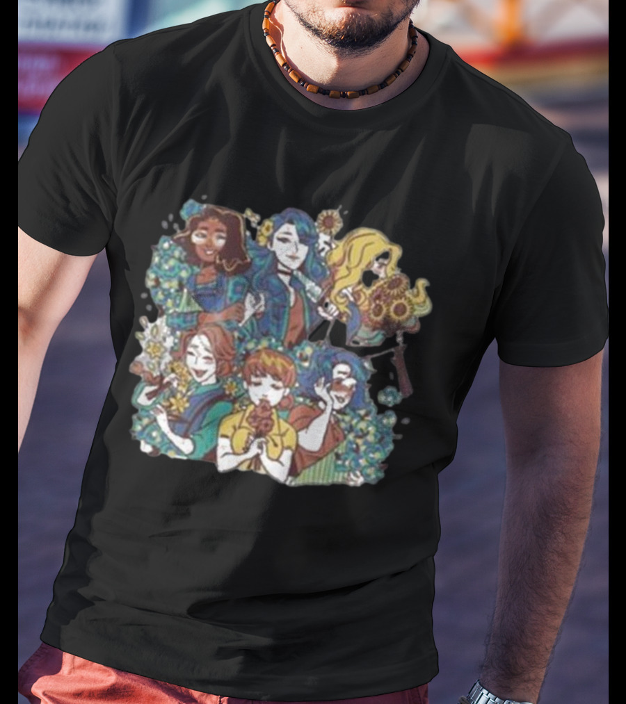 Bachelorette Bouquet Group Floral Characters T-Shirt