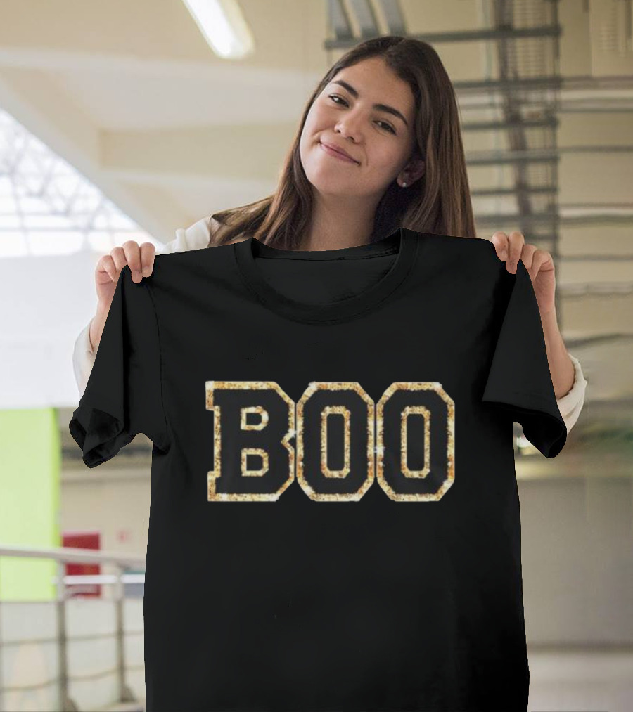 Chenille Patch Halloween Boo Rustic T-Shirt